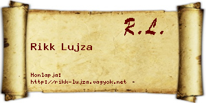 Rikk Lujza névjegykártya